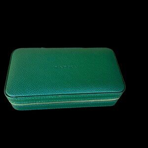 Pandora Limited Edition Green Leather Jewelry Organizer Travel Box No Strap